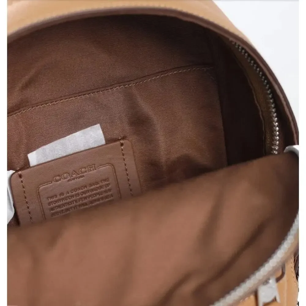 Coach West Pack Brown Pebbled Leather Sling Backpack 2540